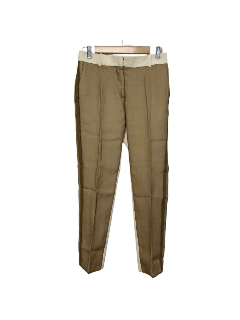Celine Already Cleaned Phoebe Philo Era Sheer Contrast Silk Trousers Pants 2 34